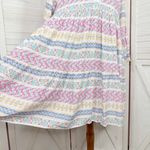 Destination 365 Floral V Neck Tiered Bell Sleeve Tunic Shift Dress White Multi Size M Photo 6