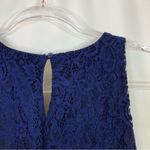 A Byer A. Byer Navy Lace Sleeveless Shift Dress Nylon Spandex Womens Small Photo 5