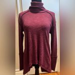 We The Free Free People  Oversized Split Back Turtleneck Sweater Tunic‎ Top Plum Photo 9