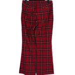 J.Crew Kelsey Mid Rise Flare Plaid Trouser Pant Stretch Pockets 0 Red #4125 Photo 5