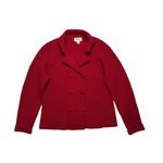 Talbots Red Double Breasted Knit Button Front Blazer Sweater Jacket Women's M Photo 0