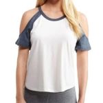 Live Love Dream Cold-Shoulder Baseball T-Shirts Womens X-Small
White Navy Graphic T-Shirt top Photo 10