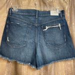 EXPRESS Super High Waisted Dark Wash Mom Jean Shorts Size 10 NWT Photo 1