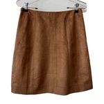 Babaton  Aritzia Dark Camel Brown Faux Suede Mini Skirt Size 6 Photo 2