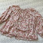 Old Navy  Floral Print Lace Trim Long Sleeve Blouse Wallflowers Pink (Large) Photo 4