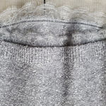 Chico's nwt Samantha Shine Sequin size 0 grey Raw Cut Scalloped Lace Hem Photo 2