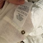 J.Crew  Ruffle Trim Button Up Shirt Linen In White Size 3X Photo 5