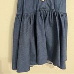 Vintage First Focus 90s Turquoise Star Studded Denim Peplum Dress Size 3/4 Blue Photo 4