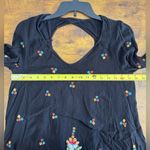 Free People Mini Dress Size Medium Black Floral Oxford Swing Long Sleeve Pockets Photo 7