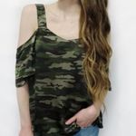 Sanctuary Drea Satin Camo Off The Shoulder Top Photo 9