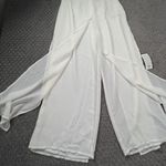 Metaphor NWT ‎ Ivory Layered Flowy Beach Cruise Dress Pants Med Wide Leg Comfort Photo 1