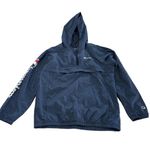 Champion Windbreaker Womens X Large Blue Hooded Pullover Half Zip Jacket Photo 0