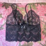 coquette black lace bow lingerie cami tank top Photo 4