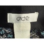 Cache RARE Vintage Lace Zip Blouse Black & Teal Floral Mesh Glam Too Y2K Small Photo 3