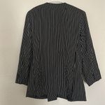 Norton Mcnaughton Quarter Sleeve Double Breasted Black & White Pinstriped Blazer Photo 4