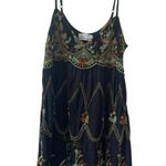 Urban Outfitters Jamie Embroidered Babydoll Dress M Strappy Black Boho raw hem Photo 1