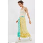 Eva Franco Lynsey Gingham Maxi Skirt Yellow Motif Size XS Photo 2