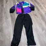 Lavon  Tracksuit Wind Breaker 80s Geometric 90s Cheerful Corp Purple Black Retro Photo 0