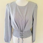 Love, Fire  striped lace up blouse size small Photo 0