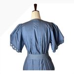 Hunter Bell Dress Women Medium Blue Cotton Puff Sleeve Valencia Midi Boho Photo 4