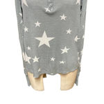 Wildfox Star Print Thermal Henley Long Sleeve Top Gray Size XS Photo 2
