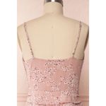 Pookie & Sebastian  Pink Floral Tiered Ruffle Dress Crossover Front Mini Size S Photo 4