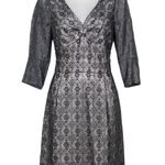 Marc by Marc Jacobs Black Metallic Lace Cocktail Dress V-Neck Lined Women's 4 Photo 0