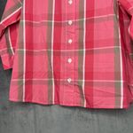 Rebecca Malone  Top XL Casual Button Up‎ 3/4 Sleeve Pink Plaid Blouse Collared Photo 3
