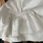 ZARA  Asymmetrical One Shoulder Poplin Voluminous Ruffles  Top blouse poplin Photo 3