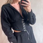 LOYO Boutique Bone Corset Style Hoodie And Short Set  Photo 2
