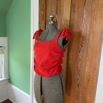 Free People  Boulevard Tie Shoulder Square Neck Tank in Guava Berry - Large Photo 14