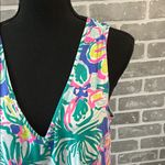 Lilly Pulitzer  BLYTHE TANK DRESS MINI CASA AZUL FLORAL PRINT WOMENS SIZE LARGE Photo 7
