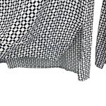ZARA ‎ Womens Geometric Hi Low Boat Neck Long Sleeve Blouse Black White Medium Photo 3