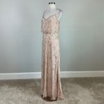 Adrianna Papell  Beaded Embroidered A-Line Evening Gown Pink Size 6 Formal Dress Photo 3