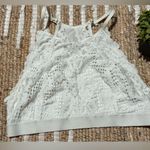 Aerie  Cream Cropped Lace Tank Top Photo 0