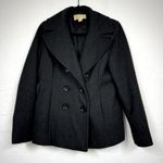 Michael Kors Charcoal Grey Wool Pea Coat Womens S Classic Warm Winter Short Fall Photo 0