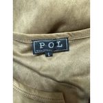 POL P.O.L Faux Suede Lace-Up Tunic Top‎ L Brown Boho Tassel Tie Ruched Dress ELD07 Photo 3