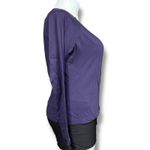 ana Womens T Shirt Top Long Sleeve Round Pleated Neckline Lightweight Purple XL Photo 1