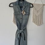 Faherty Utility Denim Romper NWT Button Down Sleeveless Photo 2