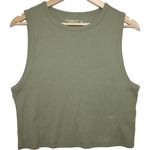 Abercrombie & Fitch Womens Soft AF Ribbed Green Cotton Cropped Tank Top Size XL Photo 0