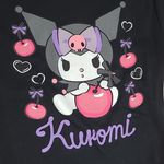 Hot Topic KUROMI BY SANRIO CHERRY BOW BLACK BABY TEE  SMALL NEW WITH TAGS Photo 2