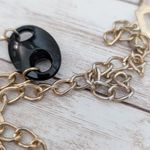 Vintage Necklace Extra Long Geometric Black & Gold Tone Photo 8