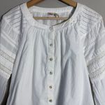 Faherty Enna Button Up Blouse Top Womens XXS White Boho Flowy Organic Cotton NWT Photo 7