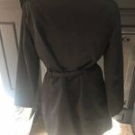 London Fog Rain Coat Black Trench Coat Mid length Dress Jacket Belted Size Small Photo 2