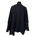 White House | Black Market Whipstitch Ruana Women’s Size XS/S Poncho Black Wool Photo 7