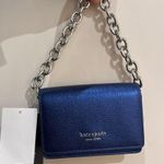 Kate Spade Natasha Metallic Pebbled Leather Chain Card Case Crossbody # KI729 Photo 6