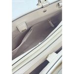 Kate Spade Beige/White Leila Straw Medium Triple Compartment Satchel - Size M Photo 4