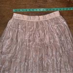 Kate Spade Silk Metallic A-Line Midi Skirt Soft Pink Chiffon Silver Metallic Photo 12