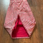 Moschino red/ecru gingham, sequins halter dress, size US 8/IT 42, made in Italy Photo 6