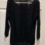 The Limited Women’s‎  Black 3/4  Vintage Blouse Top Knit Linen Blend Lace Large Photo 0